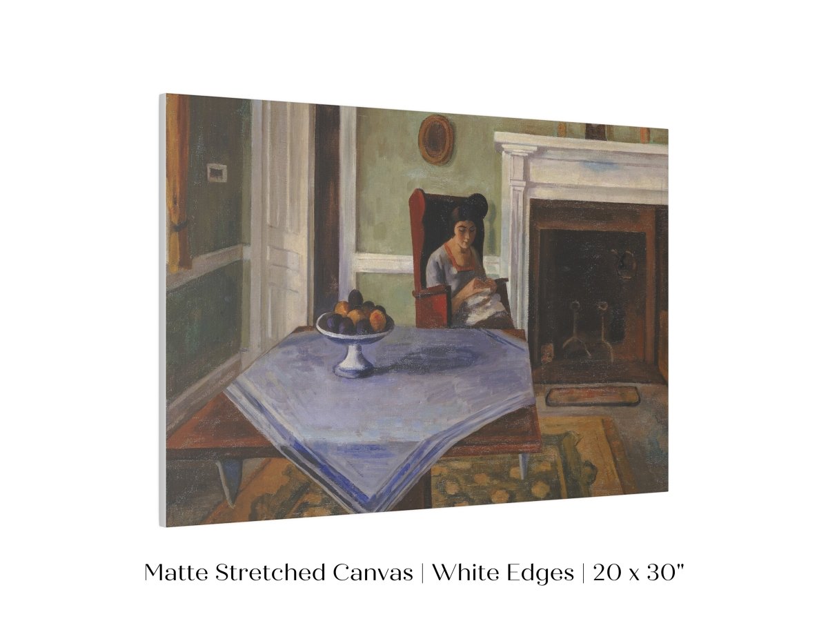 Sewing by the Fireplace | P275 - Single Art Prints - Piccolo Fiore Prints