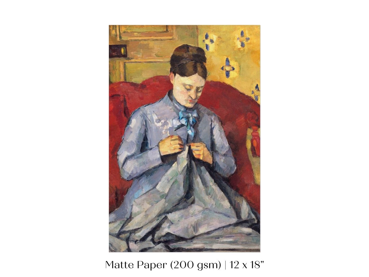 Sewing in a Red Chair | P307 - Single Art Prints - Piccolo Fiore Prints