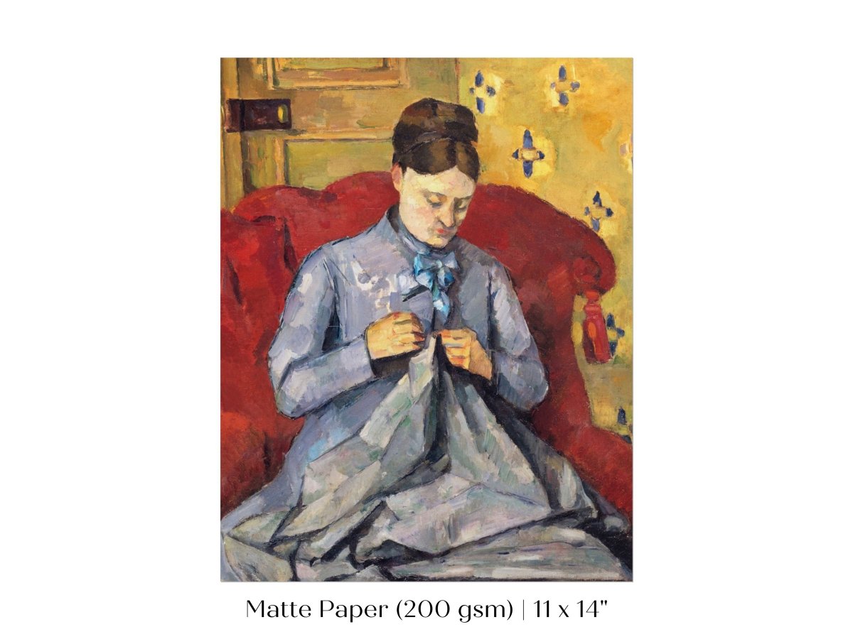 Sewing in a Red Chair | P307 - Single Art Prints - Piccolo Fiore Prints