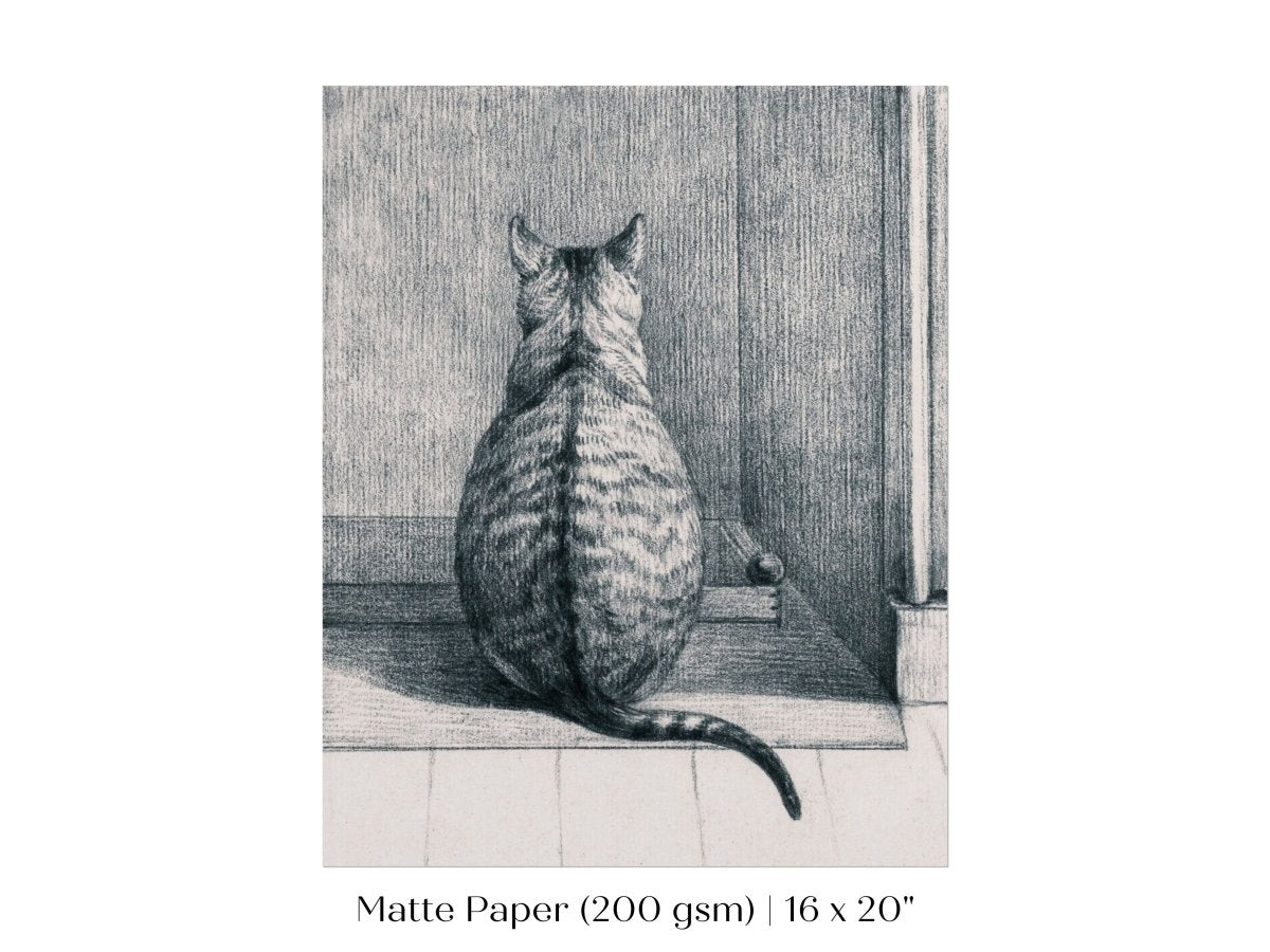 Sitting Cat Sketch | P215 - Single Art Prints - Piccolo Fiore Prints