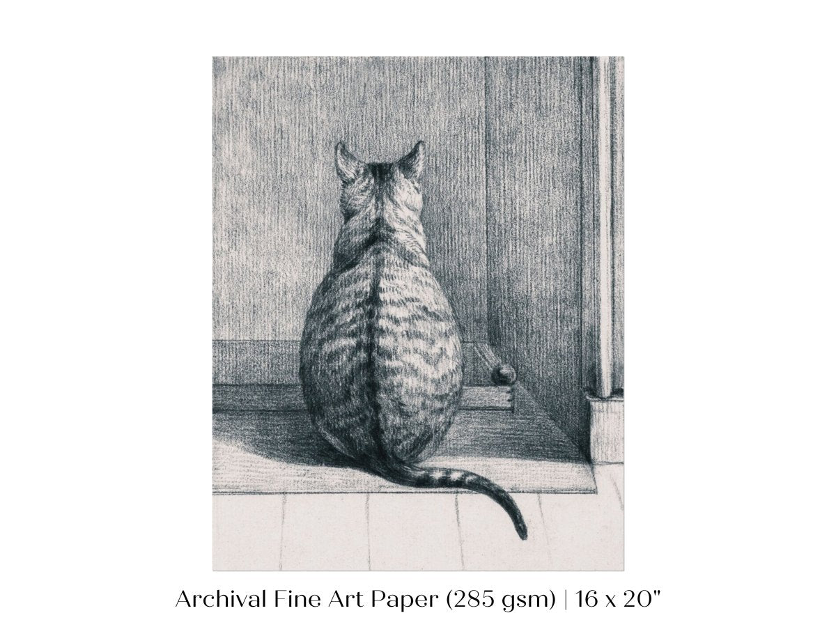 Sitting Cat Sketch | P215 - Single Art Prints - Piccolo Fiore Prints