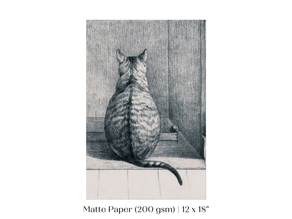 Sitting Cat Sketch | P215 - Single Art Prints - Piccolo Fiore Prints