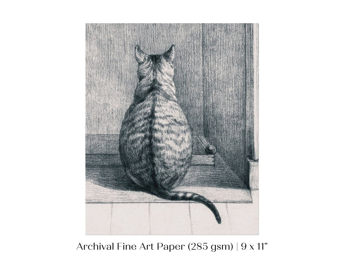 Sitting Cat Sketch | P215 - Single Art Prints - Piccolo Fiore Prints