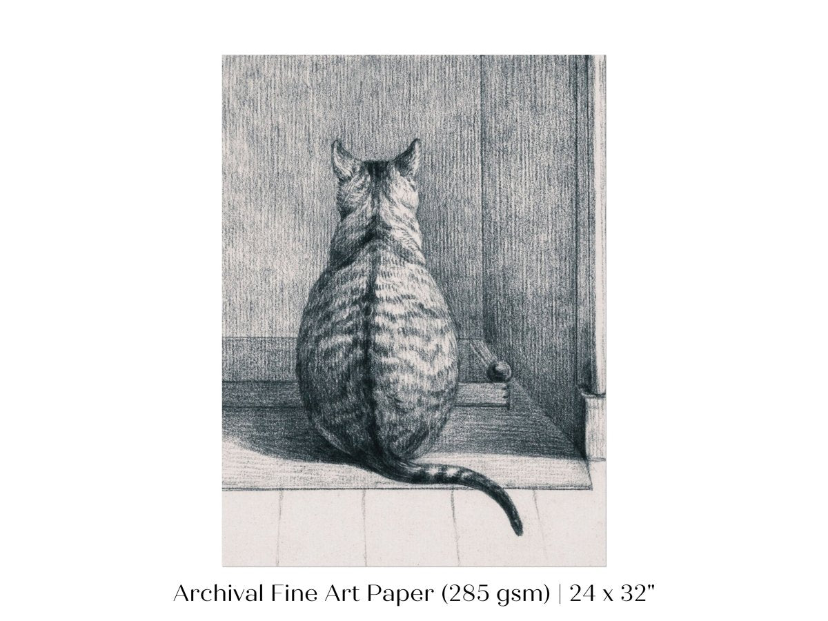 Sitting Cat Sketch | P215 - Single Art Prints - Piccolo Fiore Prints