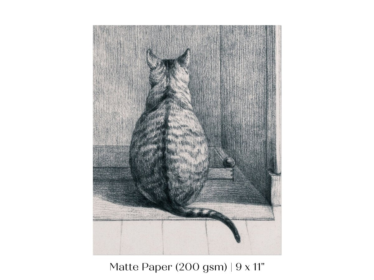 Sitting Cat Sketch | P215 - Single Art Prints - Piccolo Fiore Prints