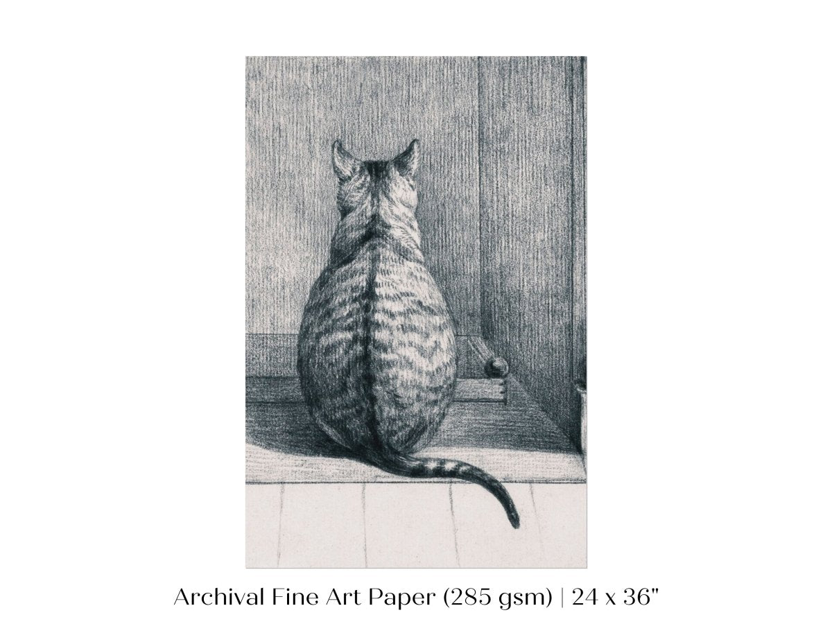 Sitting Cat Sketch | P215 - Single Art Prints - Piccolo Fiore Prints