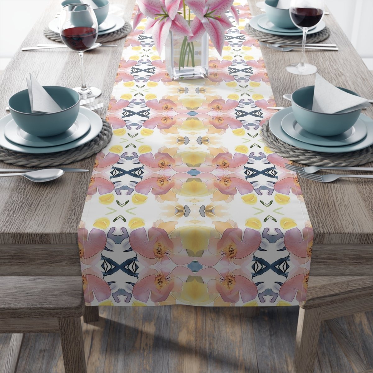 Spring Bloom Stripe | Table Runner - Table Runner - Piccolo Fiore Prints