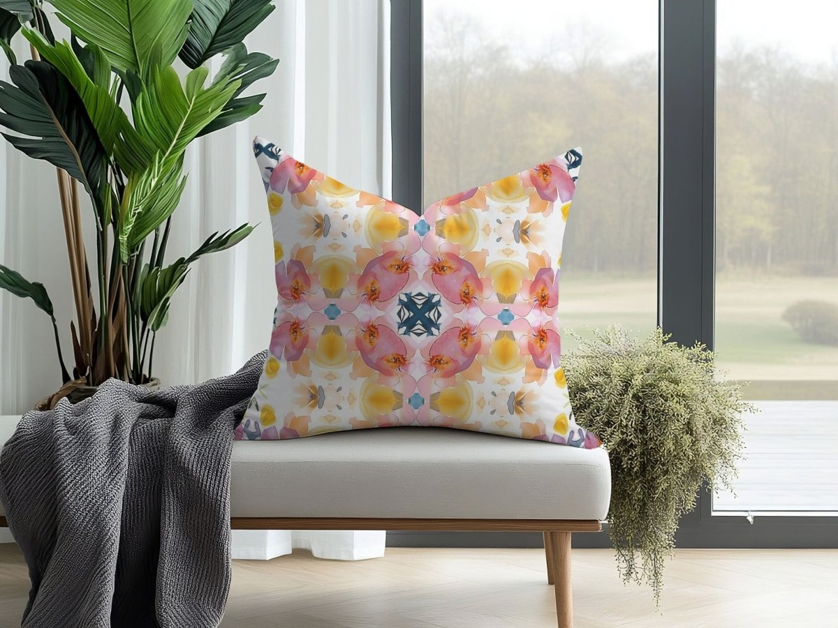Spring Bloom Stripe | Throw Pillow - Throw Pillow - Piccolo Fiore Prints