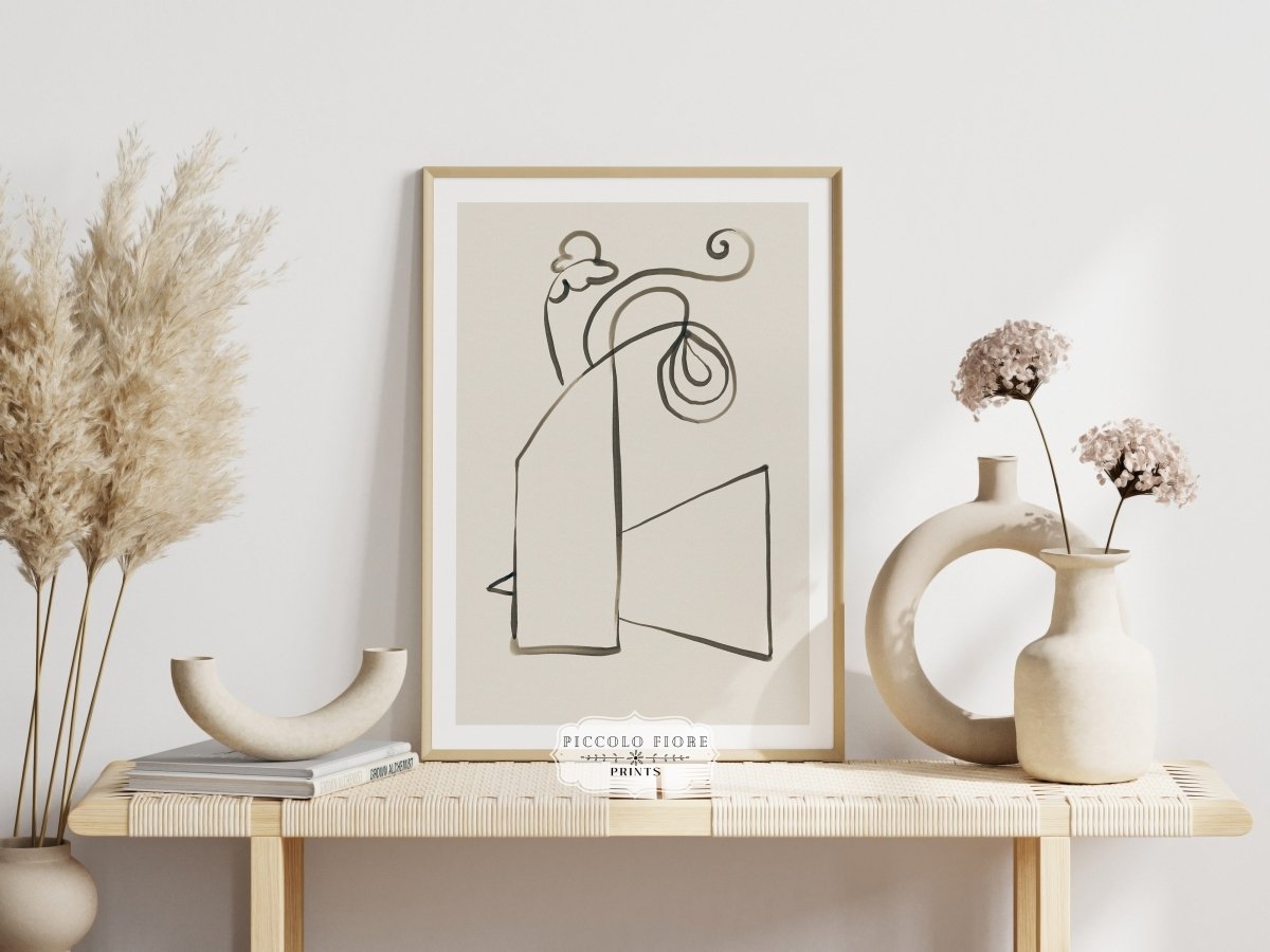 Still Life Lines I | Abstract Vase of Flowers | K12 - Single Art Prints - Piccolo Fiore Prints