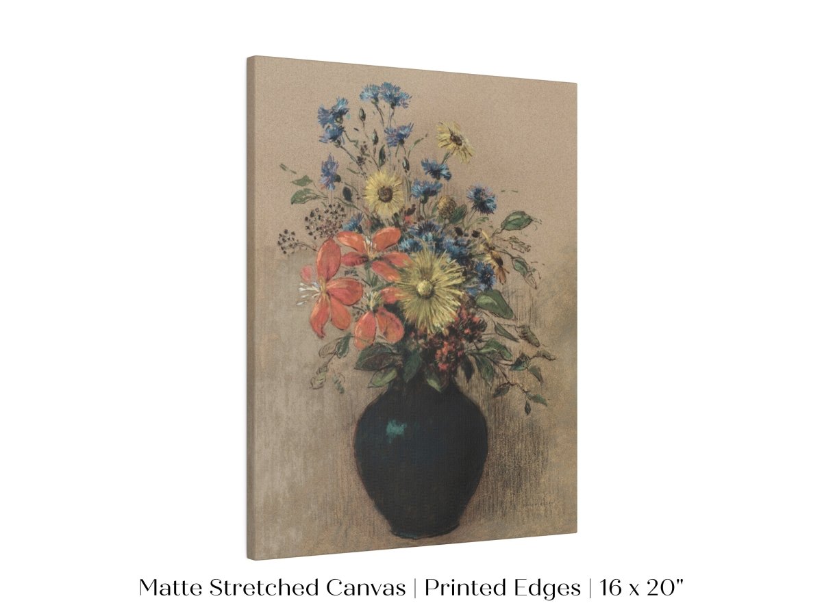 Still Life with a Black Vase of Flowers | P382 - Single Art Prints - Piccolo Fiore Prints