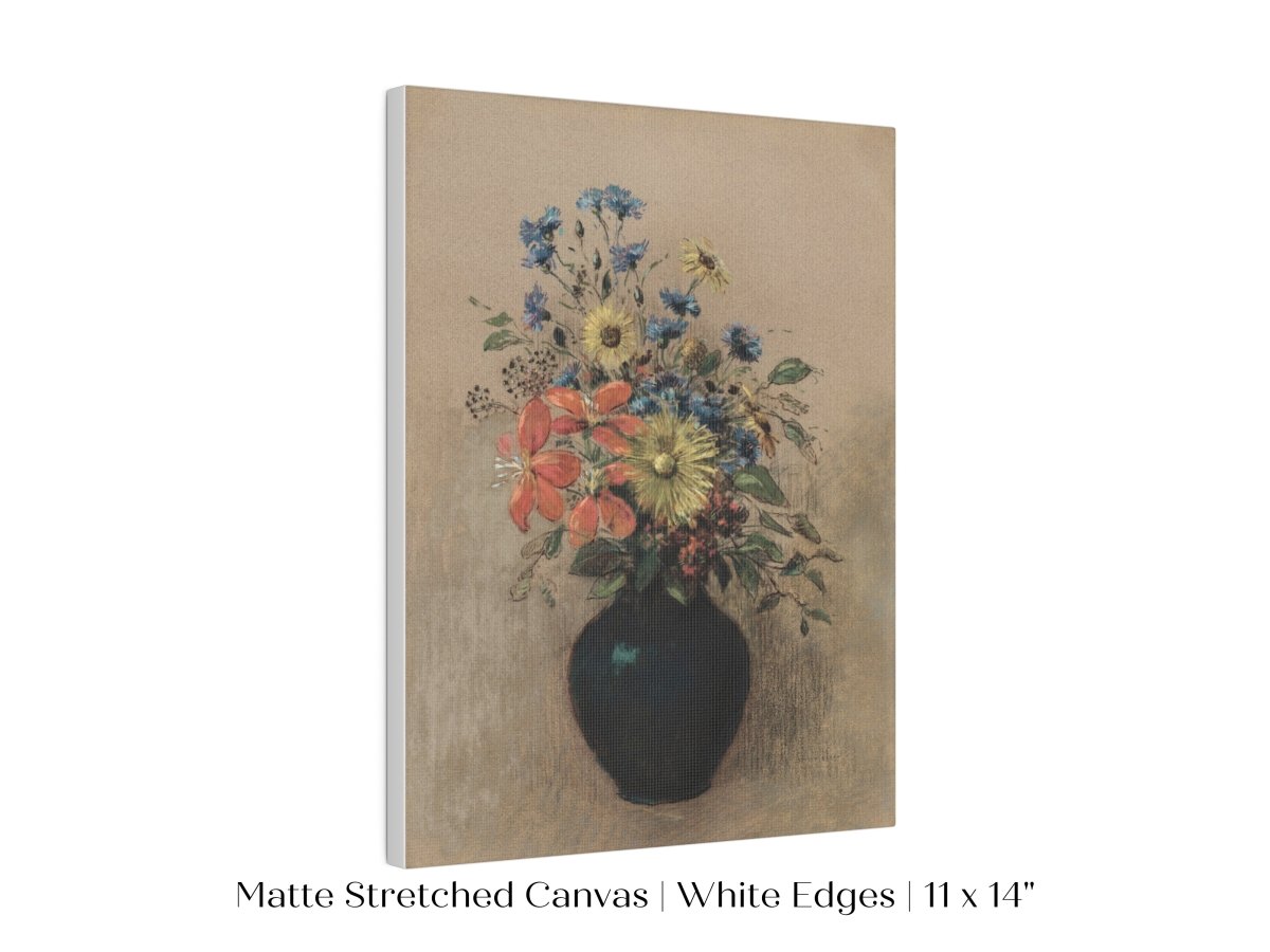 Still Life with a Black Vase of Flowers | P382 - Single Art Prints - Piccolo Fiore Prints