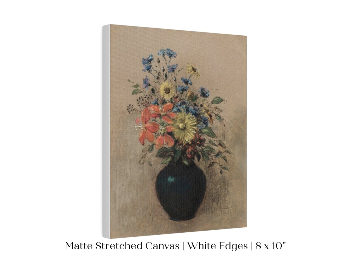 Still Life with a Black Vase of Flowers | P382 - Single Art Prints - Piccolo Fiore Prints