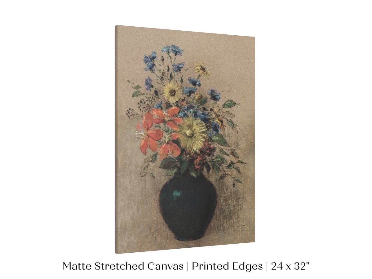 Still Life with a Black Vase of Flowers | P382 - Single Art Prints - Piccolo Fiore Prints