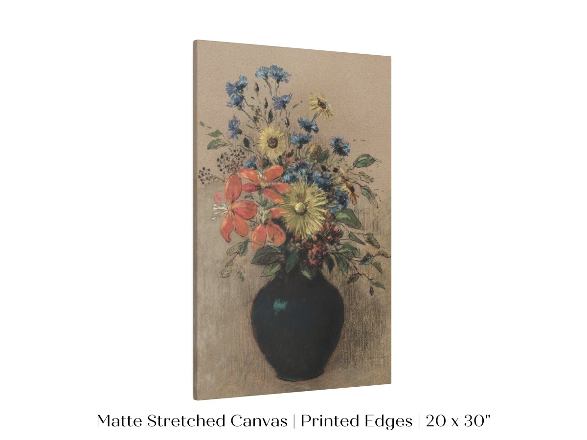 Still Life with a Black Vase of Flowers | P382 - Single Art Prints - Piccolo Fiore Prints