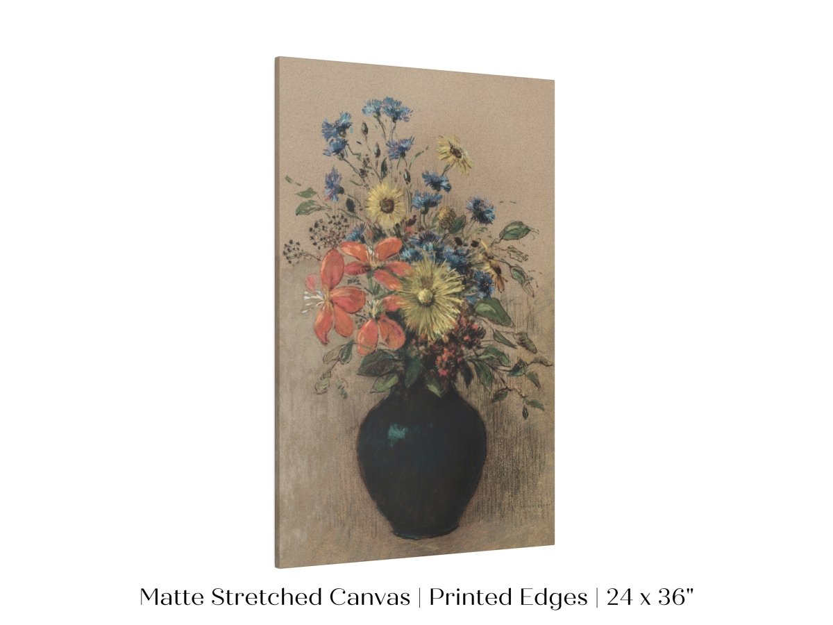 Still Life with a Black Vase of Flowers | P382 - Single Art Prints - Piccolo Fiore Prints