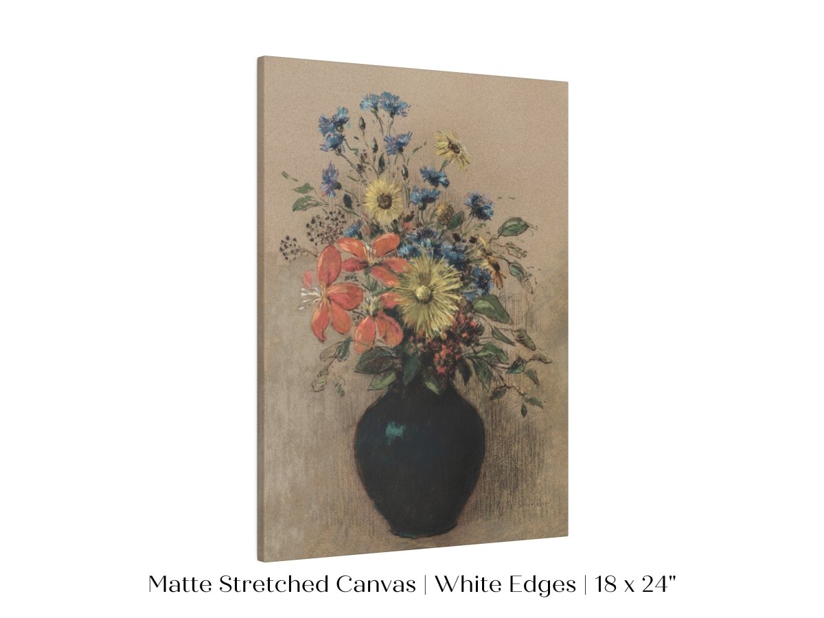 Still Life with a Black Vase of Flowers | P382 - Single Art Prints - Piccolo Fiore Prints