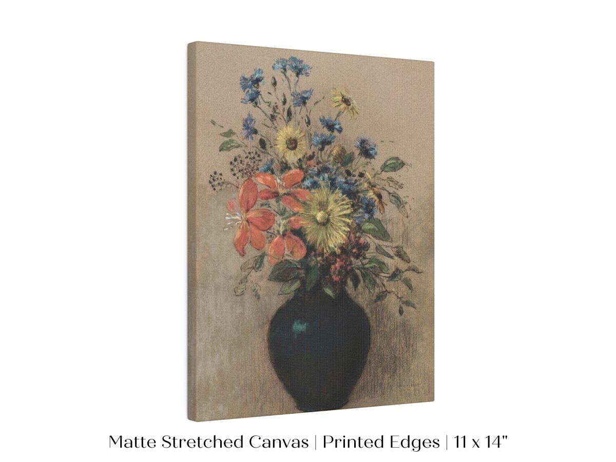 Still Life with a Black Vase of Flowers | P382 - Single Art Prints - Piccolo Fiore Prints