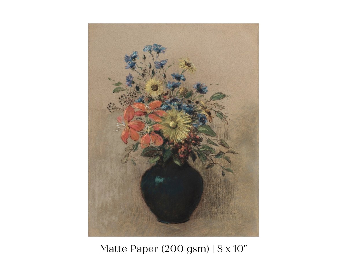 Still Life with a Black Vase of Flowers | P382 - Single Art Prints - Piccolo Fiore Prints