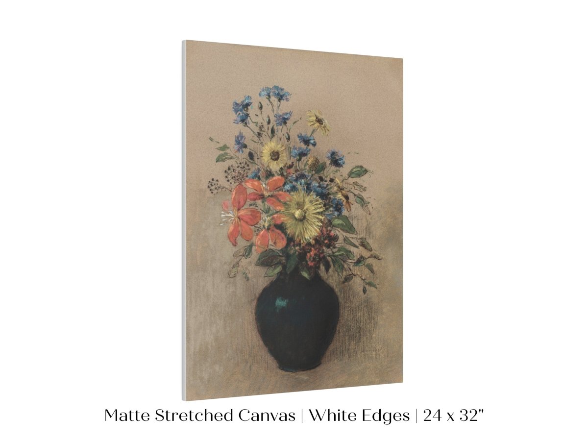 Still Life with a Black Vase of Flowers | P382 - Single Art Prints - Piccolo Fiore Prints
