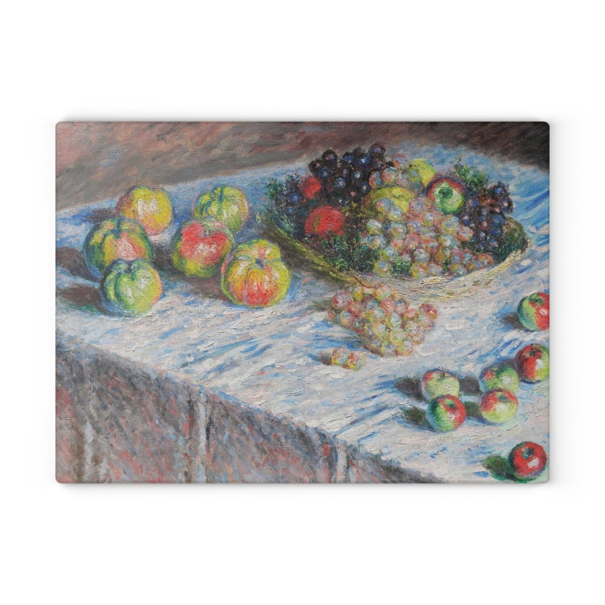 Still Life with Apples and Grapes | Glass Chopping Board - Glass Chopping Board - Piccolo Fiore Prints