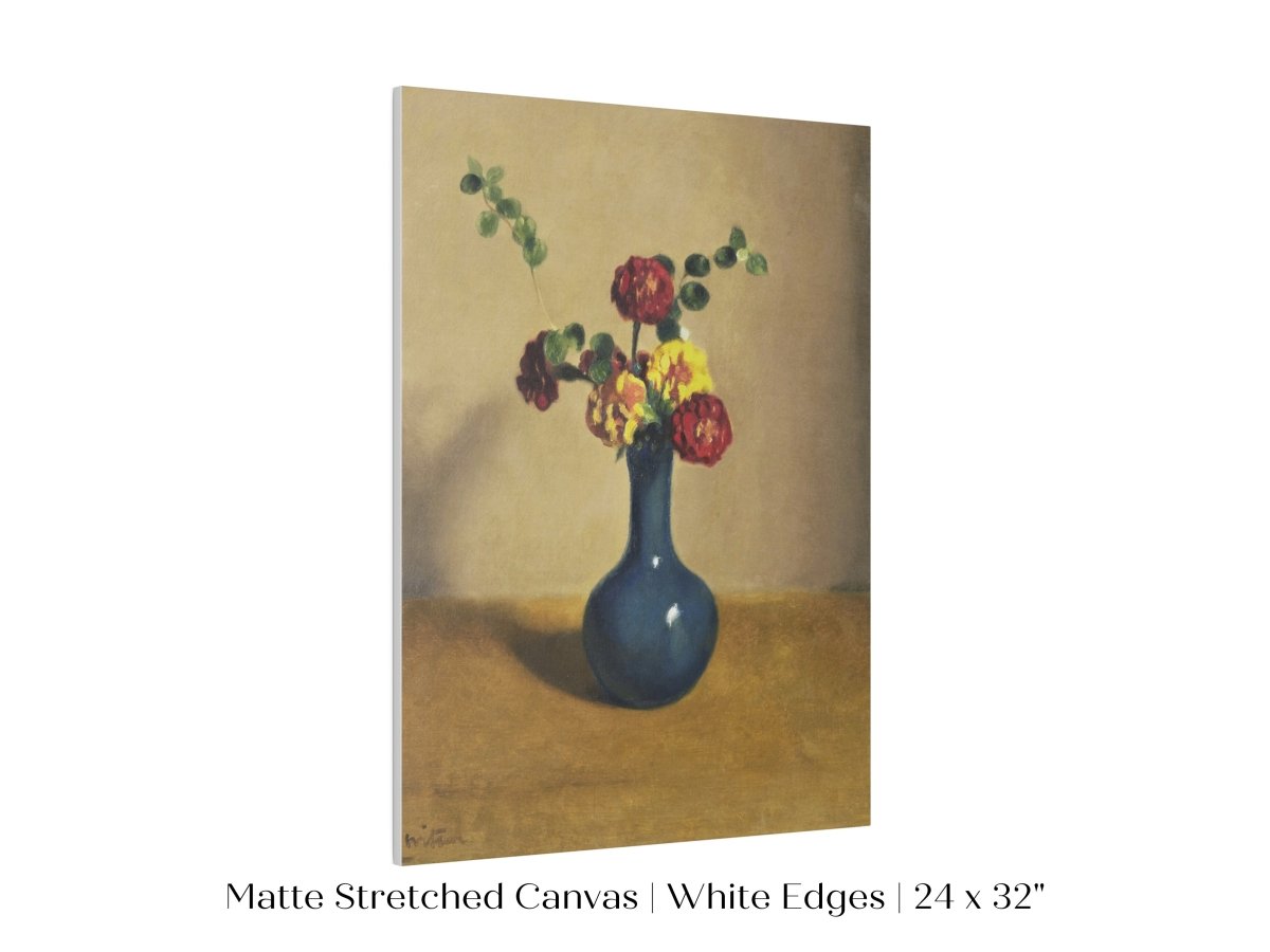 Still Life with Blue Vase of Flowers | P315 - Single Art Prints - Piccolo Fiore Prints