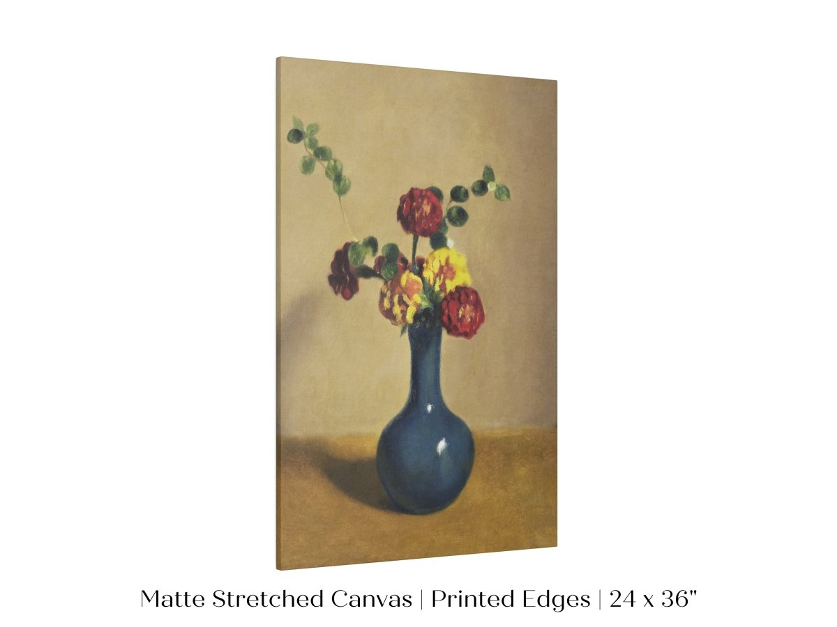 Still Life with Blue Vase of Flowers | P315 - Single Art Prints - Piccolo Fiore Prints
