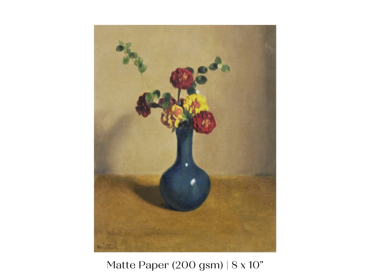 Still Life with Blue Vase of Flowers | P315 - Single Art Prints - Piccolo Fiore Prints