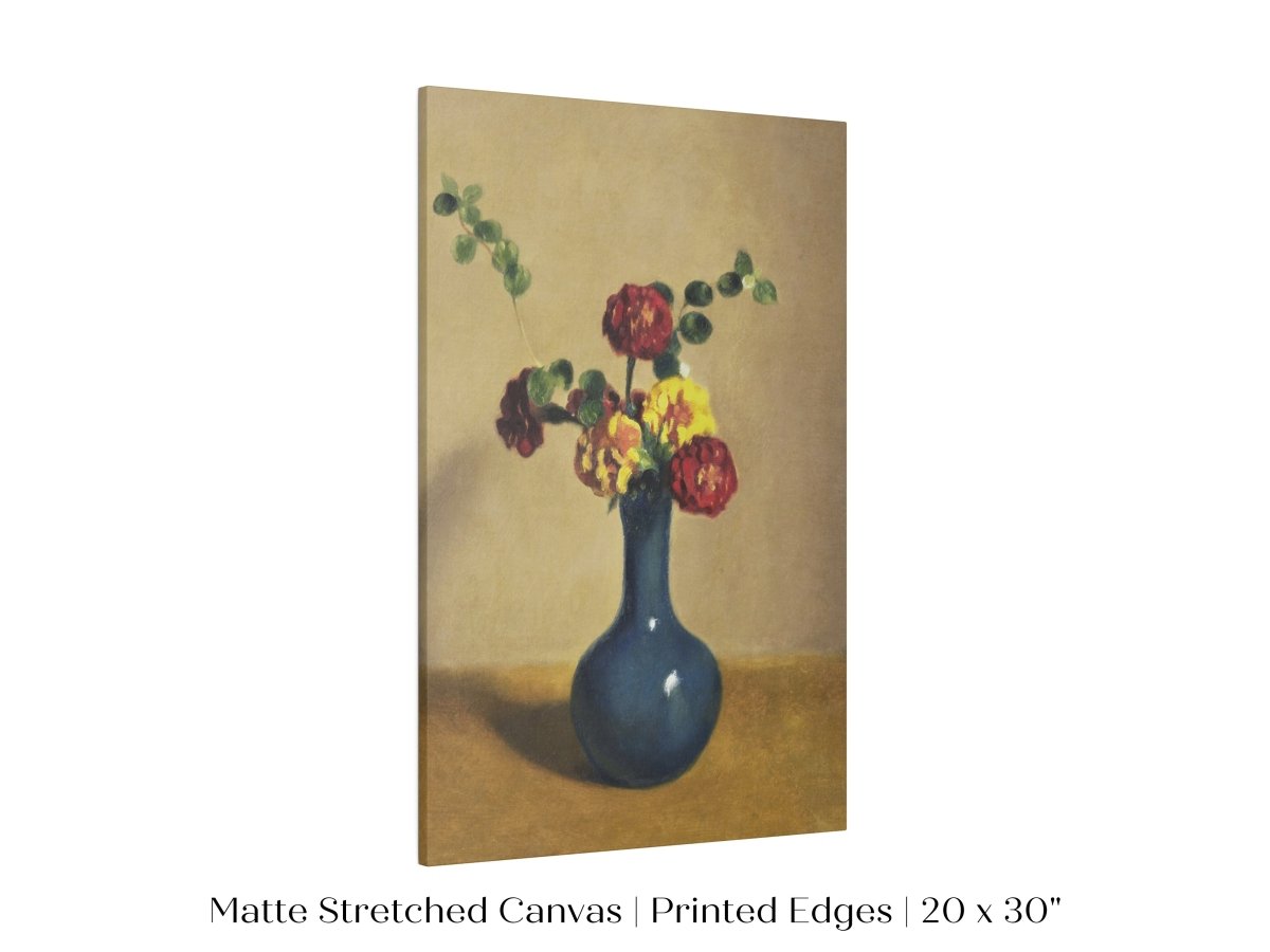 Still Life with Blue Vase of Flowers | P315 - Single Art Prints - Piccolo Fiore Prints