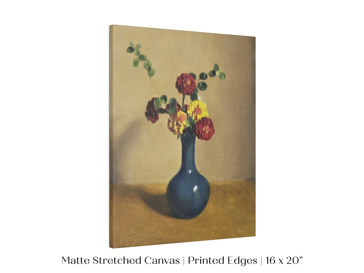 Still Life with Blue Vase of Flowers | P315 - Single Art Prints - Piccolo Fiore Prints