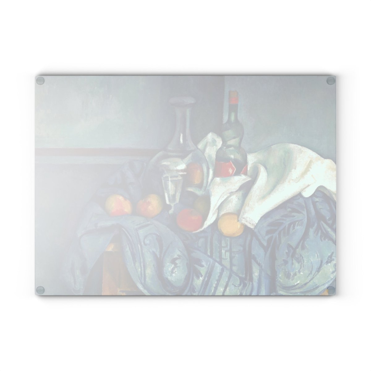 Still Life with Bottles and Apples | Glass Chopping Board - Glass Chopping Board - Piccolo Fiore Prints