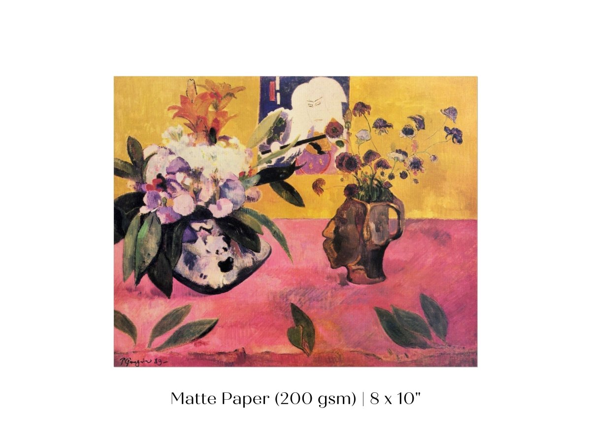 Still Life with Head - Shaped Vase and Japanese Woodcut | P325 - Single Art Prints - Piccolo Fiore Prints