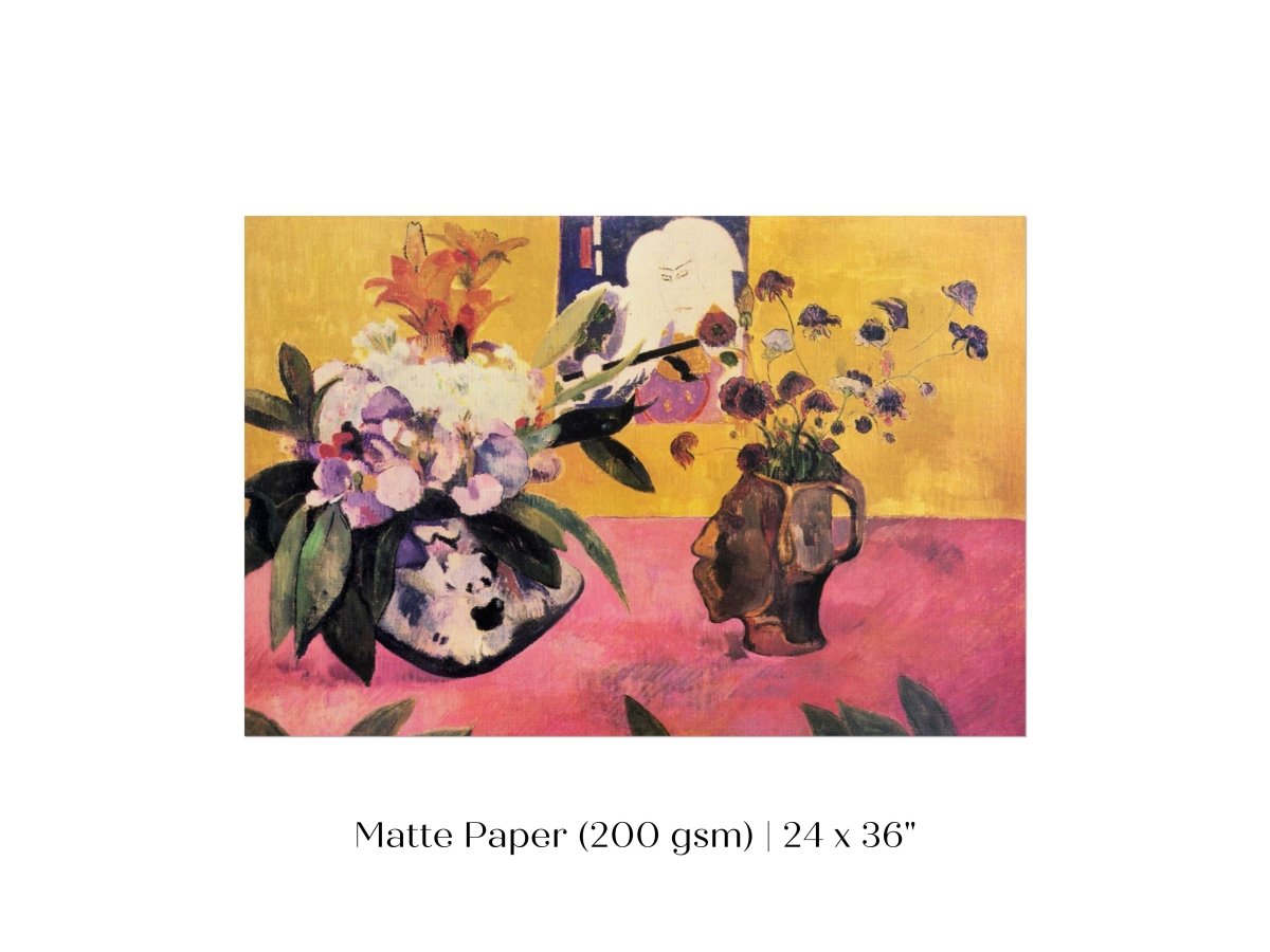 Still Life with Head - Shaped Vase and Japanese Woodcut | P325 - Single Art Prints - Piccolo Fiore Prints
