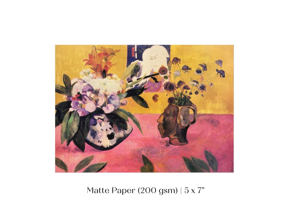 Still Life with Head - Shaped Vase and Japanese Woodcut | P325 - Single Art Prints - Piccolo Fiore Prints