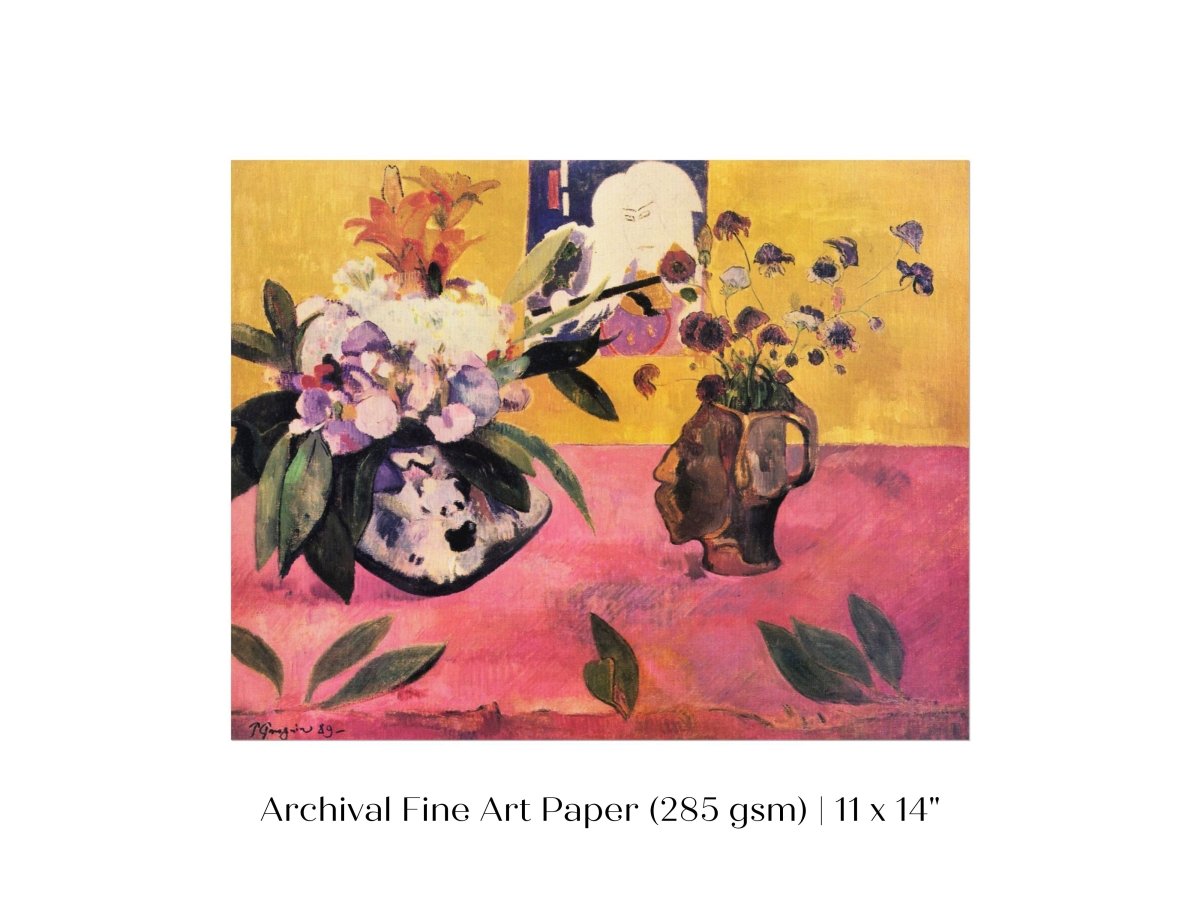Still Life with Head - Shaped Vase and Japanese Woodcut | P325 - Single Art Prints - Piccolo Fiore Prints