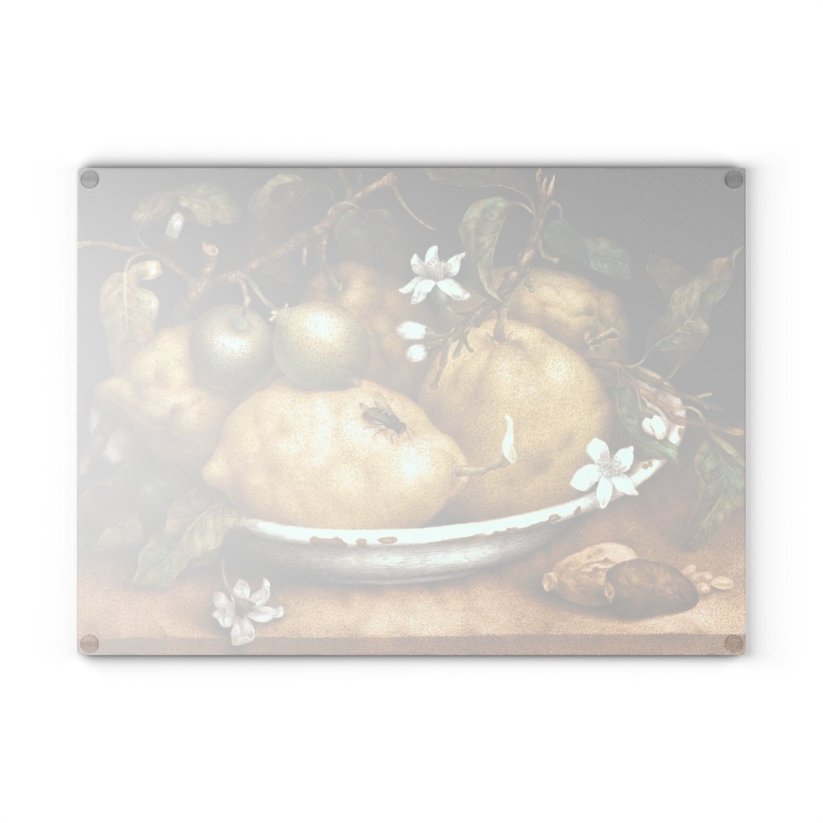 Still Life with Lemons and Limes | Glass Chopping Board - Glass Chopping Board - Piccolo Fiore Prints