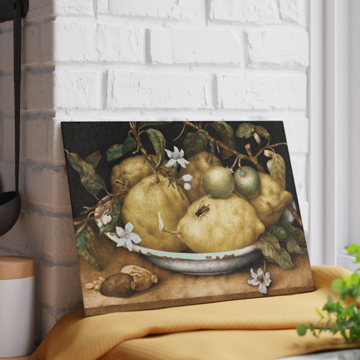 Still Life with Lemons and Limes | Glass Chopping Board - Glass Chopping Board - Piccolo Fiore Prints