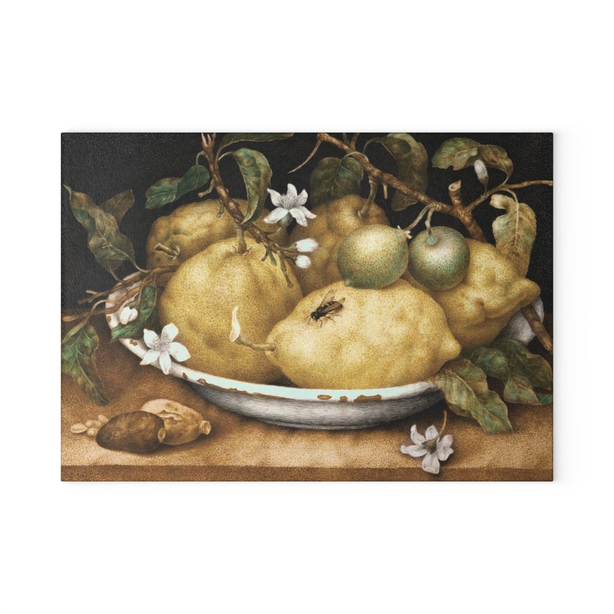 Still Life with Lemons and Limes | Glass Chopping Board - Glass Chopping Board - Piccolo Fiore Prints