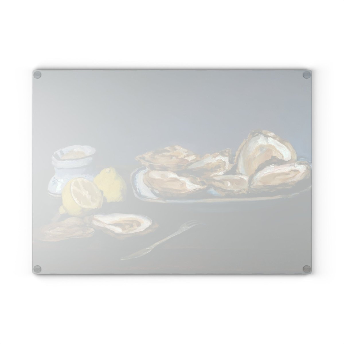 Still Life with Oysters and Lemons | Glass Chopping Board - Glass Chopping Board - Piccolo Fiore Prints