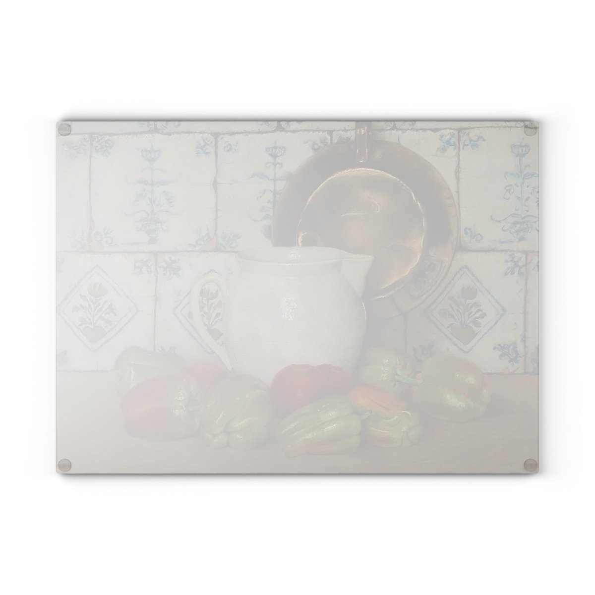 Still Life with Peppers | Glass Chopping Board - Glass Chopping Board - Piccolo Fiore Prints