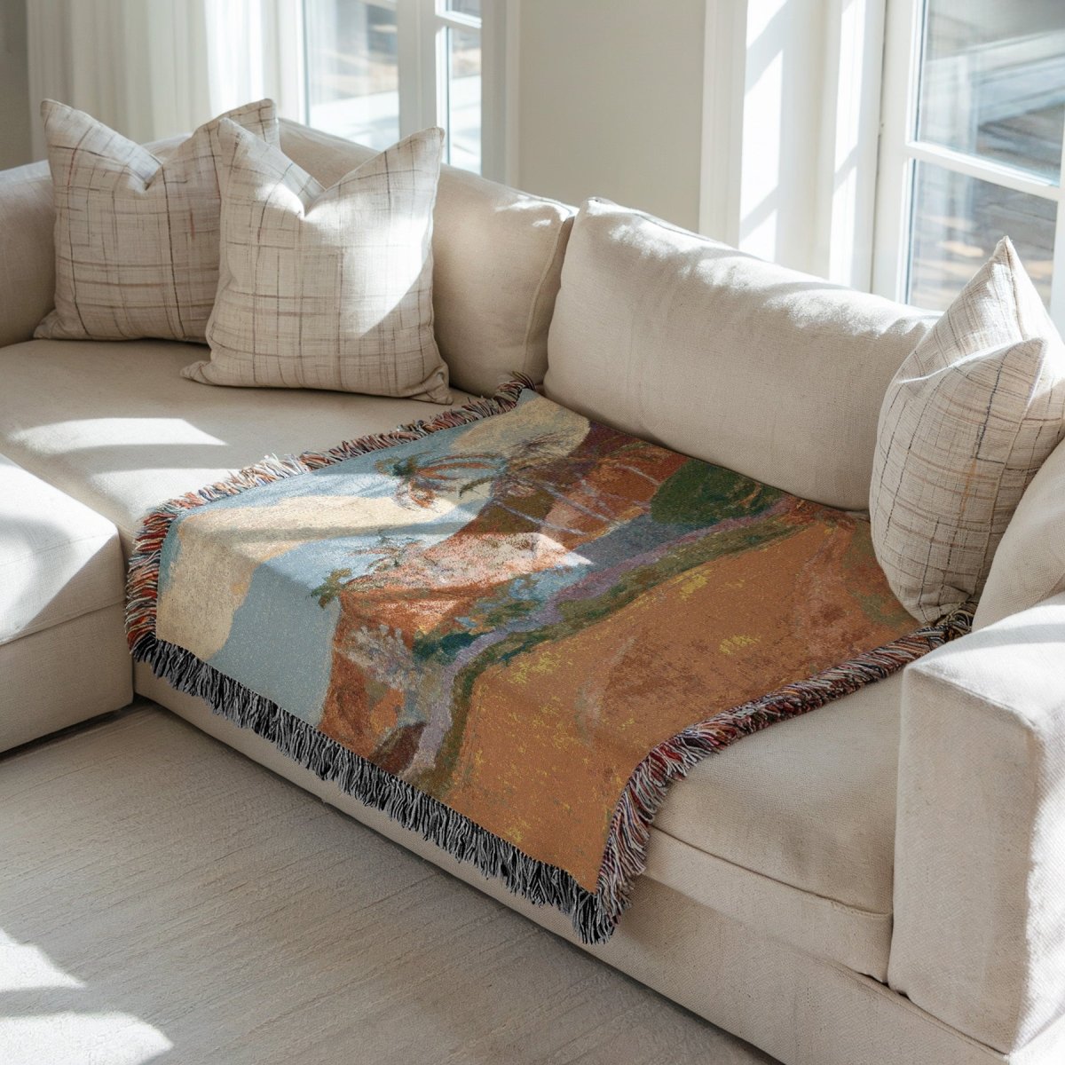 Tahitian Landscape | Woven Blanket - Woven Blanket - Piccolo Fiore Prints