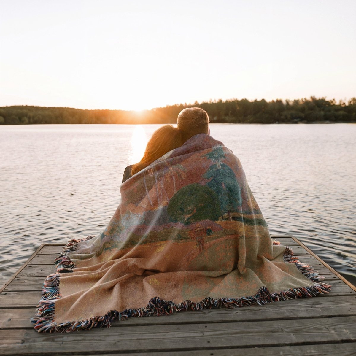 Tahitian Landscape | Woven Blanket - Woven Blanket - Piccolo Fiore Prints