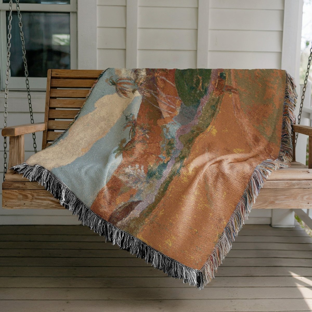 Tahitian Landscape | Woven Blanket - Woven Blanket - Piccolo Fiore Prints