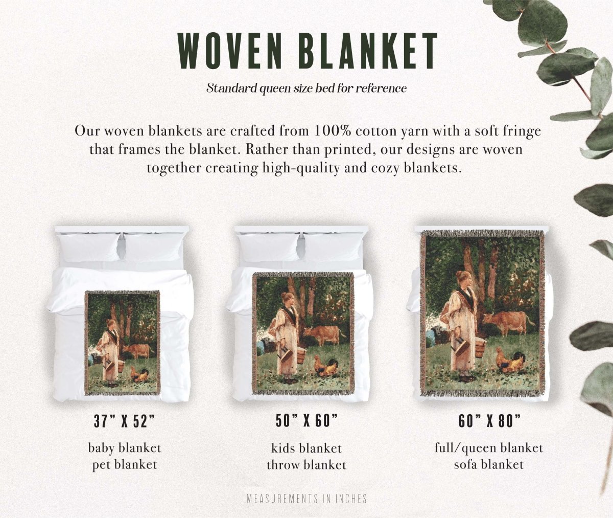 The Milk Maid | Woven Blanket - Woven Blanket - Piccolo Fiore Prints