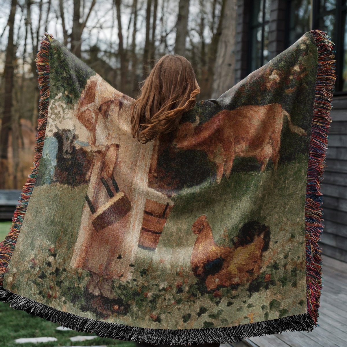 The Milk Maid | Woven Blanket - Woven Blanket - Piccolo Fiore Prints