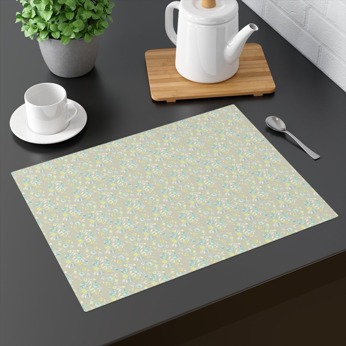 Tiny Bouquets in Beige | Placemat - Cotton Twill Placemat - Piccolo Fiore Prints