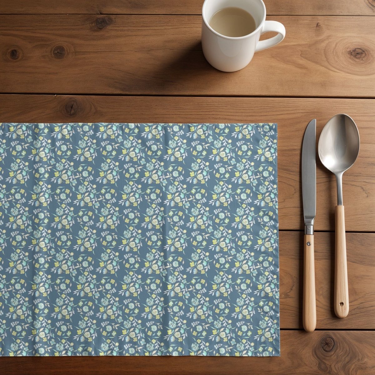 Tiny Bouquets in Teal | Placemat - Cotton Twill Placemat - Piccolo Fiore Prints