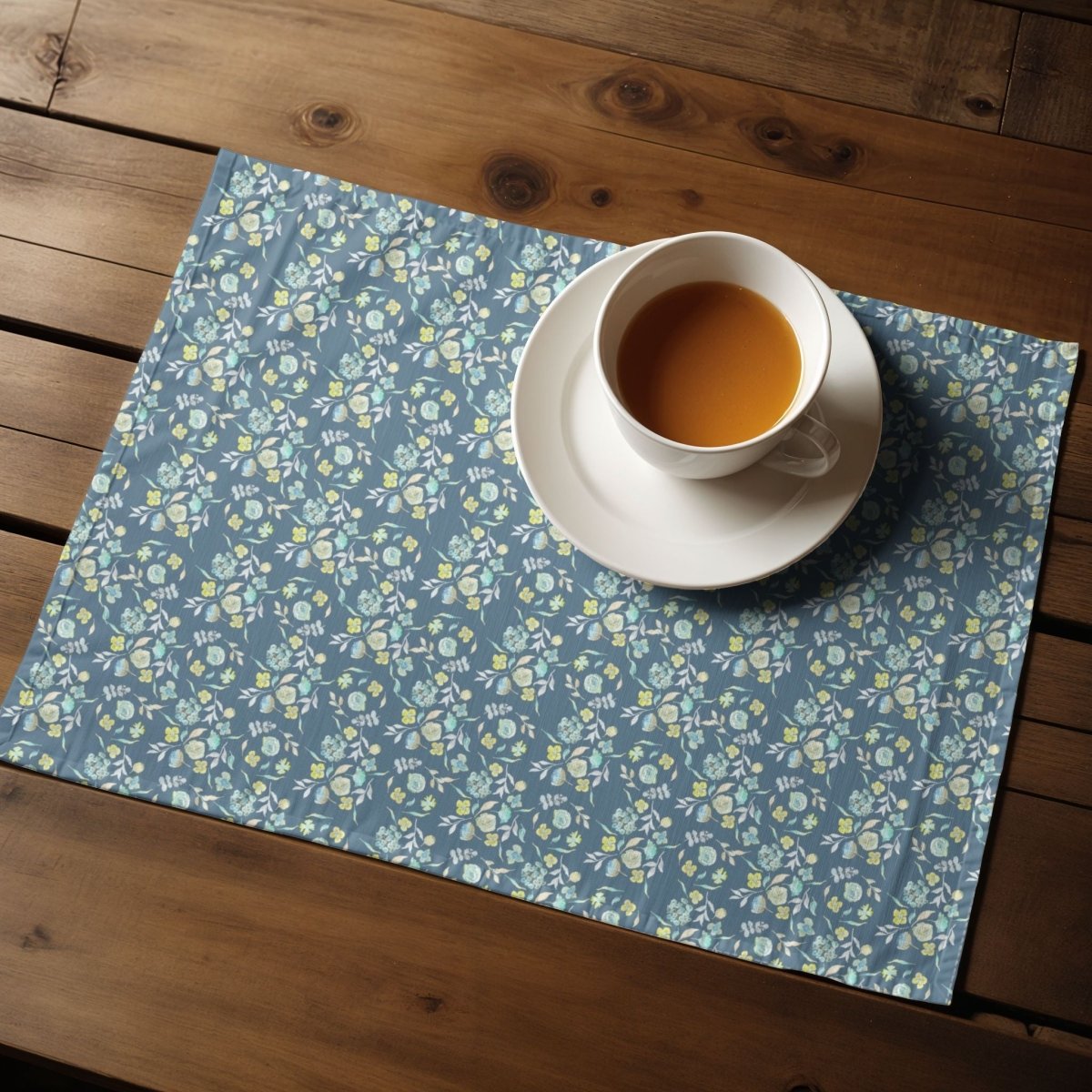 Tiny Bouquets in Teal | Placemat - Cotton Twill Placemat - Piccolo Fiore Prints
