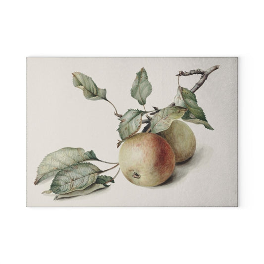Two Apples on a Branch | Glass Chopping Board - Glass Chopping Board - Piccolo Fiore Prints