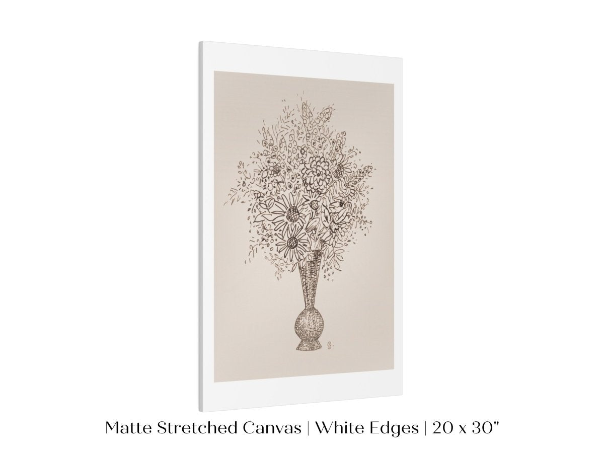 Vase of Flowers Sketch | P384 - Single Art Prints - Piccolo Fiore Prints