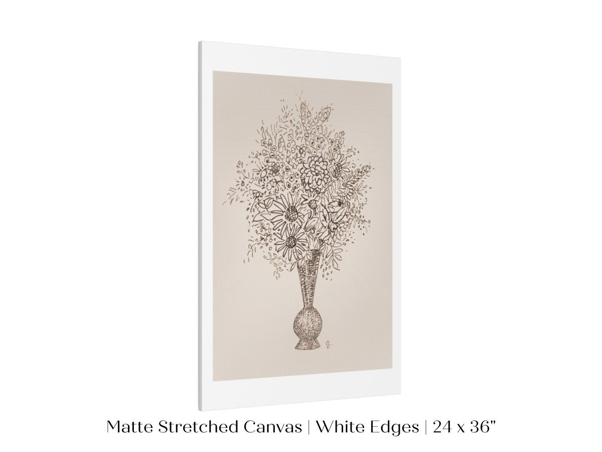 Vase of Flowers Sketch | P384 - Single Art Prints - Piccolo Fiore Prints